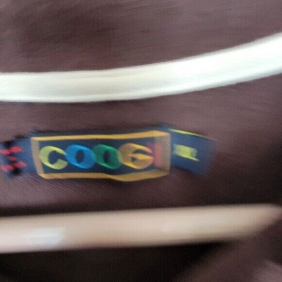 Coogi Mens Long Sleeve Brown Rugby Polo with Embroidery Dragon Bird Swords XL - Picture 4 of 6